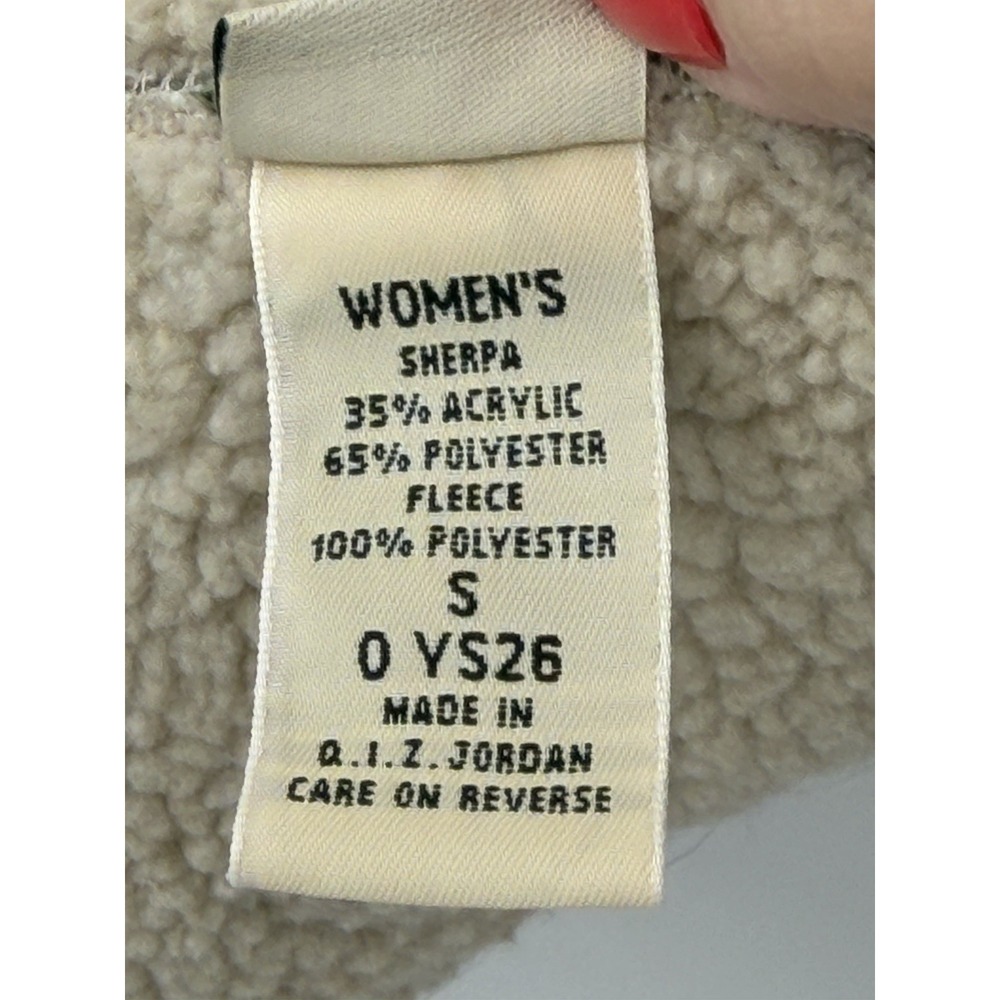 L.L. BEAN Sherpa-Lined Fleece Zip Up Jacket Mock Neck Lite Olive Green Small - Picture 7 of 8